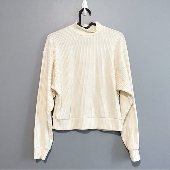 Abound Mock Neck Cozy Brushed Ribbed Knit Top XXS - Picture 1 of 6